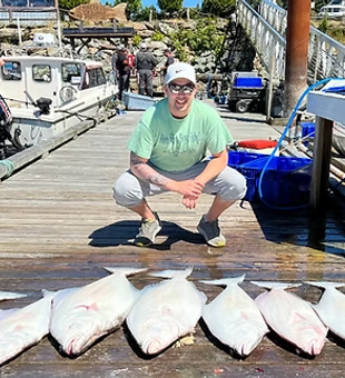 Sunny Port Renfrew halibut success